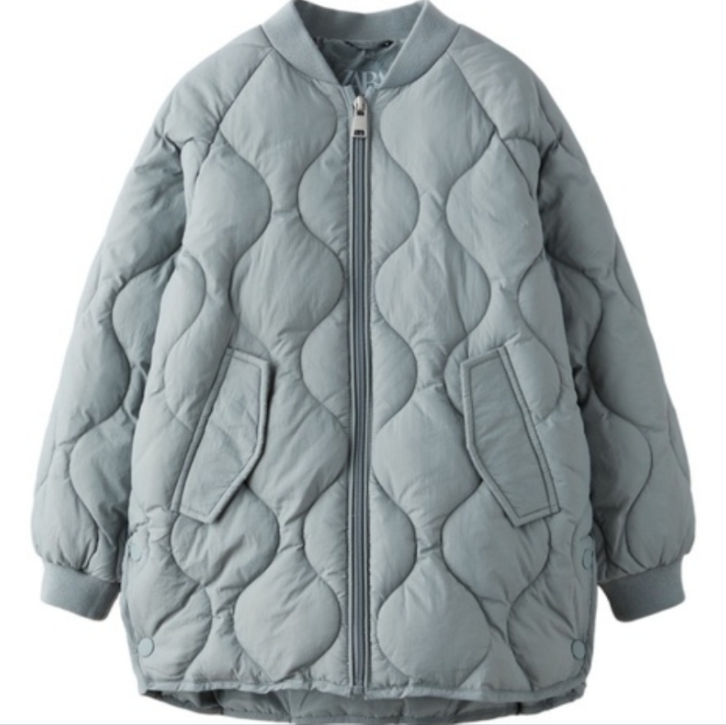Zara Light Blue Quilted Puffer Jacket